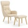 Sillón de relax con taburete tela color crema de vidaXL, Sillones - Ref: Foro24-3097752, Precio: 148,12 €, Descuento: %