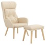 Sillón de relax con taburete tela color crema de vidaXL, Sillones - Ref: Foro24-3097752, Precio: 152,92 €, Descuento: %