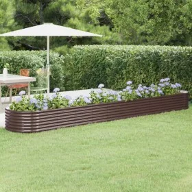 Brown powder coated steel flower bed planter 440x80x36 cm by vidaXL, Pots and planters - Ref: Foro24-318935, Price: 72,26 €, ...