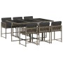 Set comedor jardín 7 pzas y cojines ratán sintético gris de vidaXL, Conjuntos de jardín - Ref: Foro24-3211448, Precio: 381,78...