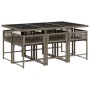 Set comedor jardín 7 pzas y cojines ratán sintético gris de vidaXL, Conjuntos de jardín - Ref: Foro24-3211448, Precio: 381,78...