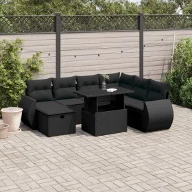 Set de sofás de jardín 8 piezas y cojines ratán sintético negro by vidaXL, Garden sets - Ref: Foro24-3275155, Price: 592,22 €...