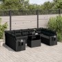 Set de sofás de jardín 10 pzas cojines ratán sintético negro de vidaXL, Conjuntos de jardín - Ref: Foro24-3268105, Precio: 67...