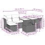Set de sofás de jardín 7 pzas con cojines ratán sintético negro de vidaXL, Conjuntos de jardín - Ref: Foro24-3274655, Precio:...