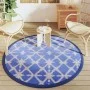 Alfombra de exterior ARAKIL azul y blanca Ø160 cm PP de vidaXL, Protectores para exterior - Ref: Foro24-368491, Precio: 24,12...