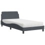 Cama con colchón terciopelo gris oscuro 100x200 cm de vidaXL, Camas y somieres - Ref: Foro24-3208352, Precio: 263,72 €, Descu...