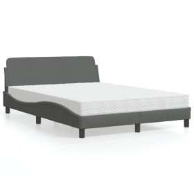 Cama con colchón tela gris oscuro 120x200 cm de vidaXL, Camas y somieres - Ref: Foro24-3208365, Precio: 320,67 €, Descuento: %