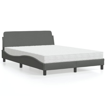 Cama con colchón tela gris oscuro 120x200 cm de vidaXL, Camas y somieres - Ref: Foro24-3208365, Precio: 320,67 €, Descuento: %