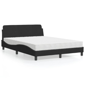 Cama con colchón terciopelo negro 120x200 cm de vidaXL, Camas y somieres - Ref: Foro24-3208373, Precio: 316,98 €, Descuento: %