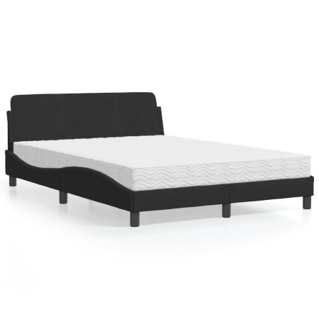 Cama con colchón terciopelo negro 120x200 cm de vidaXL, Camas y somieres - Ref: Foro24-3208373, Precio: 316,98 €, Descuento: %