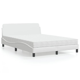 Cama con colchón cuero sintético blanco 120x200 cm de vidaXL, Camas y somieres - Ref: Foro24-3208378, Precio: 329,31 €, Descu...