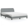 Cama con colchón tela gris claro 140x190 cm de vidaXL, Camas y somieres - Ref: Foro24-3208384, Precio: 339,78 €, Descuento: %