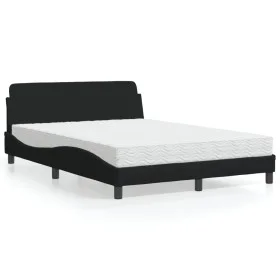 Bed with black fabric mattress 140x190 cm by vidaXL, Beds and slatted bases - Ref: Foro24-3208386, Price: 335,29 €, Discount: %