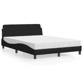 Cama con colchón tela negro 140x190 cm de vidaXL, Camas y somieres - Ref: Foro24-3208386, Precio: 341,07 €, Descuento: %