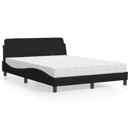 Cama con colchón tela negro 140x190 cm de vidaXL, Camas y somieres - Ref: Foro24-3208386, Precio: 341,07 €, Descuento: %