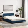 Cama con colchón tela azul 140x190 cm de vidaXL, Camas y somieres - Ref: Foro24-3208390, Precio: 366,03 €, Descuento: %