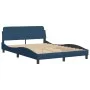 Cama con colchón tela azul 140x190 cm de vidaXL, Camas y somieres - Ref: Foro24-3208390, Precio: 366,03 €, Descuento: %