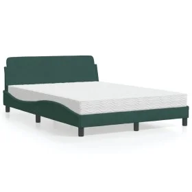 Cama con colchón terciopelo verde oscuro 140x200 cm de vidaXL, Camas y somieres - Ref: Foro24-3208414, Precio: 368,74 €, Desc...