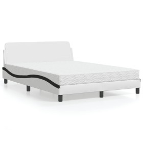 Cama con colchón cuero sintético blanco y negro 140x200 cm de vidaXL, Camas y somieres - Ref: Foro24-3208423, Precio: 380,25 ...