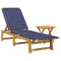 Tumbona con mesa madera maciza de acacia y tela azul oscuro de vidaXL, Tumbonas - Ref: Foro24-3214215, Precio: 153,66 €, Desc...