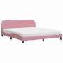 Cama con colchón terciopelo rosa 180x200 cm de vidaXL, Camas y somieres - Ref: Foro24-3208456, Precio: 381,19 €, Descuento: %
