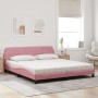 Cama con colchón terciopelo rosa 180x200 cm de vidaXL, Camas y somieres - Ref: Foro24-3208456, Precio: 381,19 €, Descuento: %