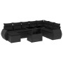 Set de sofás de jardín 8 piezas y cojines ratán sintético negro de vidaXL, Conjuntos de jardín - Ref: Foro24-3268725, Precio:...