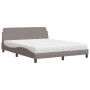 Cama con colchón de tela gris taupe 160x200 cm de vidaXL, Camas y somieres - Ref: Foro24-3208428, Precio: 349,50 €, Descuento: %