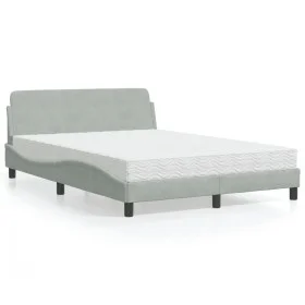 Cama con colchón terciopelo gris claro 120x200 cm de vidaXL, Camas y somieres - Ref: Foro24-3208371, Precio: 301,56 €, Descue...