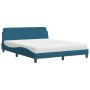 Cama con colchón terciopelo azul 160x200 cm de vidaXL, Camas y somieres - Ref: Foro24-3208435, Precio: 382,14 €, Descuento: %