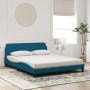 Cama con colchón terciopelo azul 160x200 cm de vidaXL, Camas y somieres - Ref: Foro24-3208435, Precio: 382,14 €, Descuento: %