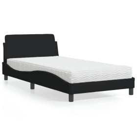 Cama con colchón tela negro 100x200 cm de vidaXL, Camas y somieres - Ref: Foro24-3208346, Precio: 270,63 €, Descuento: %
