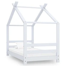 Solid white pine wood children's bed frame 70x140 cm by vidaXL, Cribs and beds for children - Ref: Foro24-289610, Price: 96,6...