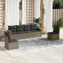 Set de muebles de jardín 6 pzas y cojines ratán sintético gris en Conjuntos de jardín | Comprar online en Foru.es