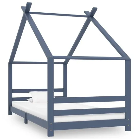 Children's bed frame solid gray pine wood 90x200 cm by vidaXL, Cribs and beds for children - Ref: Foro24-289615, Price: 155,2...