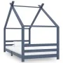 Children's bed frame solid gray pine wood 90x200 cm by vidaXL, Cribs and beds for children - Ref: Foro24-289615, Price: 155,2...