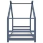 Children's bed frame solid gray pine wood 90x200 cm by vidaXL, Cribs and beds for children - Ref: Foro24-289615, Price: 155,2...
