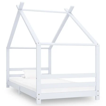 Solid white pine wood children's bed frame 90x200 cm by vidaXL, Cribs and beds for children - Ref: Foro24-289612, Price: 139,...