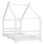 Solid white pine wood children's bed frame 90x200 cm by vidaXL, Cribs and beds for children - Ref: Foro24-289612, Price: 139,...