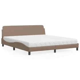 Bed with cappuccino synthetic leather mattress 180x200 cm by vidaXL, Beds and slatted bases - Ref: Foro24-3208461, Price: 391...