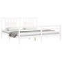 Estructura cama de matrimonio con cabecero madera maciza blanco de vidaXL, Camas y somieres - Ref: Foro24-3194587, Precio: 16...