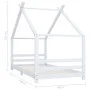 Solid white pine wood children's bed frame 90x200 cm by vidaXL, Cribs and beds for children - Ref: Foro24-289612, Price: 139,...