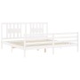 Estructura cama de matrimonio con cabecero madera maciza blanco de vidaXL, Camas y somieres - Ref: Foro24-3194587, Precio: 16...