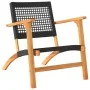 Juego de bistró 3 pzas ratán PE negro y madera maciza acacia de vidaXL, Conjuntos de jardín - Ref: Foro24-365866, Precio: 153...