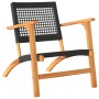 Juego de bistró 3 pzas ratán PE negro y madera maciza acacia de vidaXL, Conjuntos de jardín - Ref: Foro24-365866, Precio: 156...