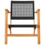 Juego de bistró 3 pzas ratán PE negro y madera maciza acacia de vidaXL, Conjuntos de jardín - Ref: Foro24-365866, Precio: 153...
