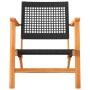 Juego de bistró 3 pzas ratán PE negro y madera maciza acacia de vidaXL, Conjuntos de jardín - Ref: Foro24-365866, Precio: 156...