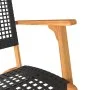 Juego de bistró 3 pzas ratán PE negro y madera maciza acacia de vidaXL, Conjuntos de jardín - Ref: Foro24-365866, Precio: 153...