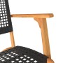 Juego de bistró 3 pzas ratán PE negro y madera maciza acacia de vidaXL, Conjuntos de jardín - Ref: Foro24-365866, Precio: 156...