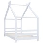 Estructura de cama infantil madera maciza pino blanco 80x160 cm de vidaXL, Cunas y camas para niños - Ref: Foro24-289611, Pre...